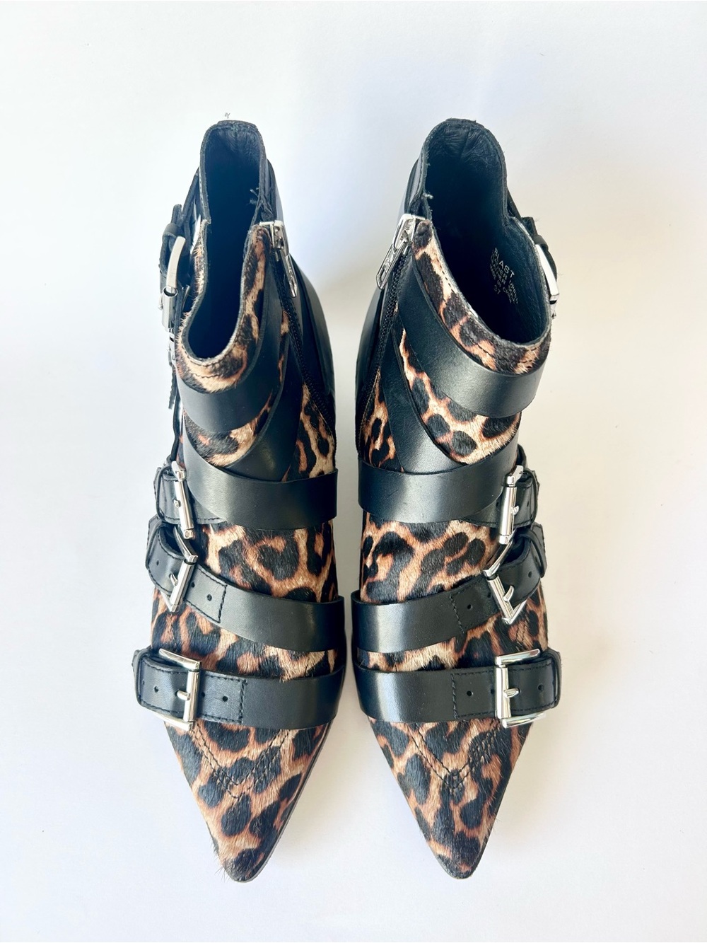 ASH Blast Buckle Boots in Leopard Black Leather Size 37 - Picture 6 of 9